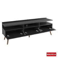 Rack para TV Londres com Pés Retrô Preto Madesa - 3