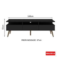 Rack para TV Londres com Pés Retrô Preto Madesa - 5