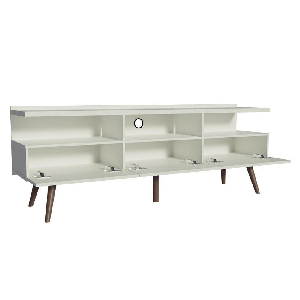 Rack para TV Londres com Pés Retrô Branco Madesa - 7
