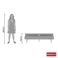 Rack para TV Londres com Pés Retrô Branco Madesa - 9