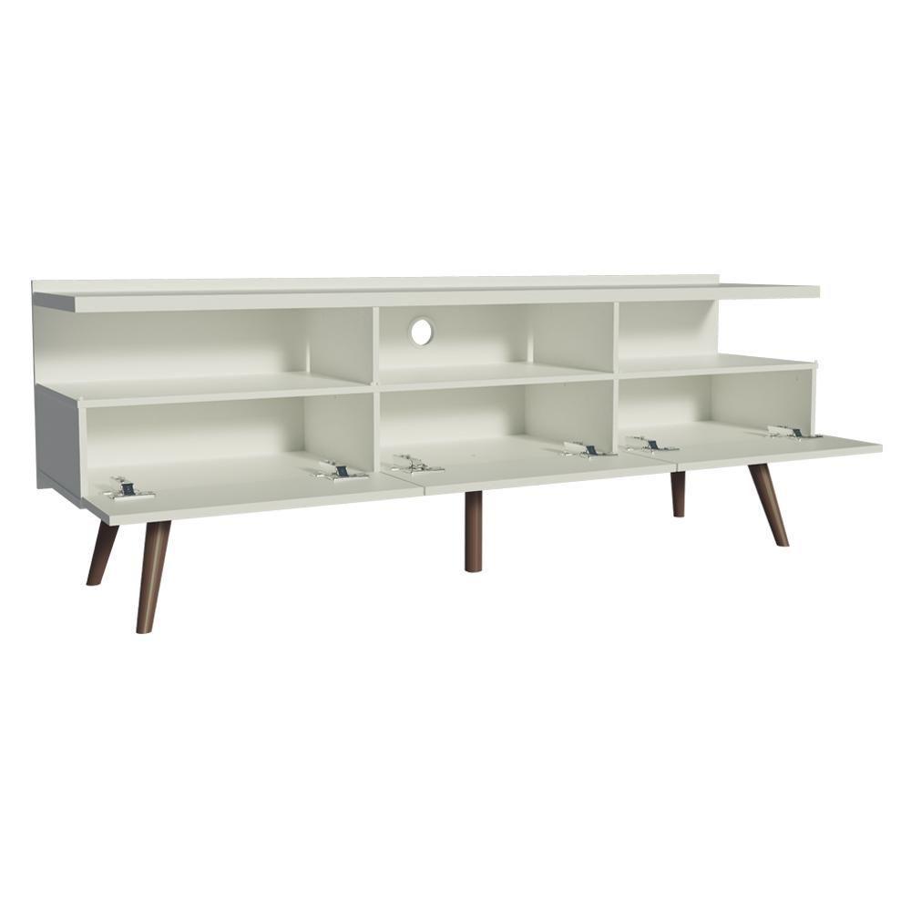 Rack para TV até 65" Madri com Pés de Madeira Branco Madesa - 3