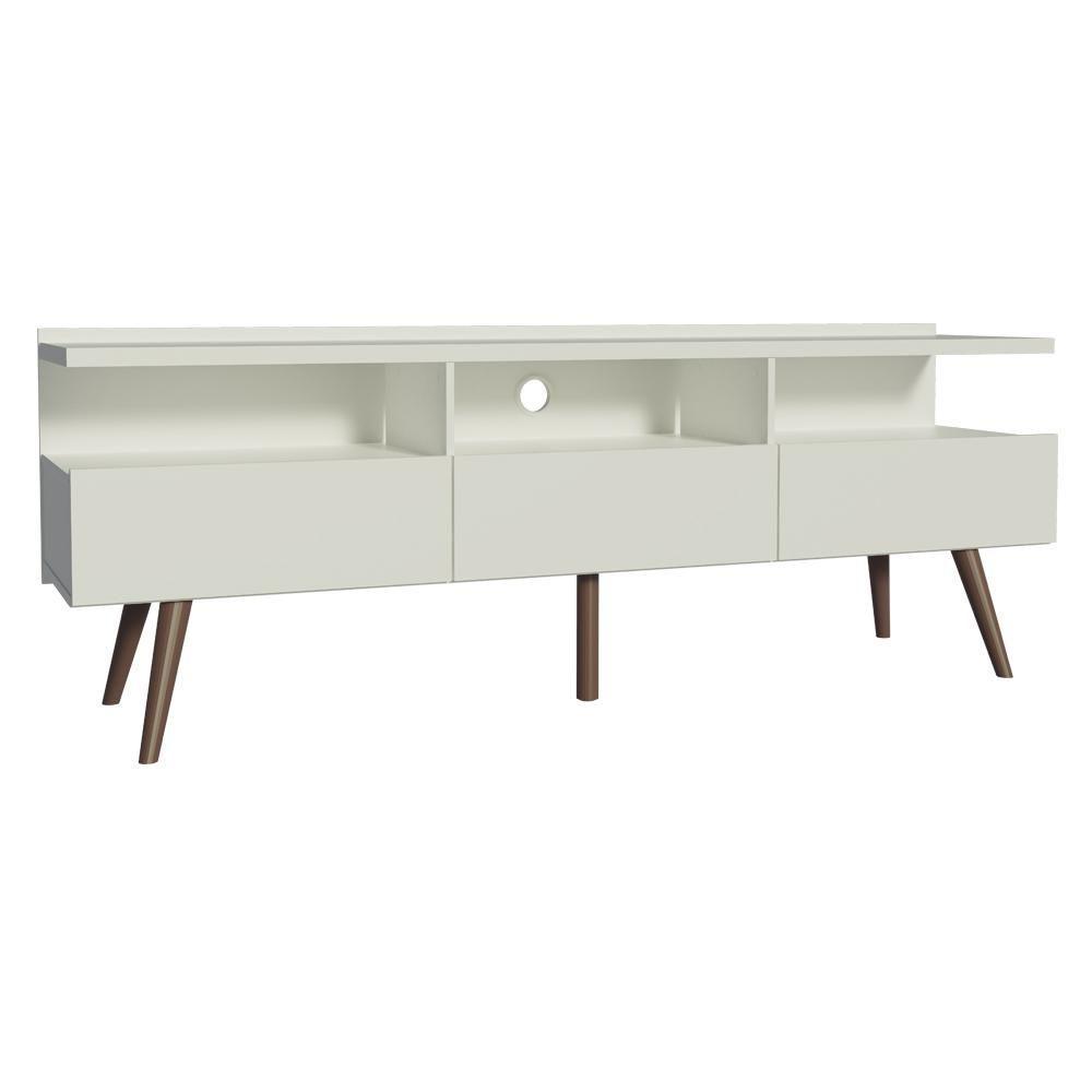 Rack para TV até 65" Madri com Pés de Madeira Branco Madesa - 4