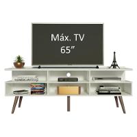 Rack para TV até 65" Madri com Pés de Madeira Branco Madesa - 6