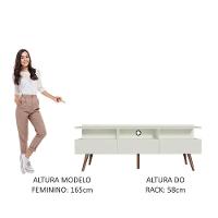 Rack para TV até 65" Madri com Pés de Madeira Branco Madesa - 7