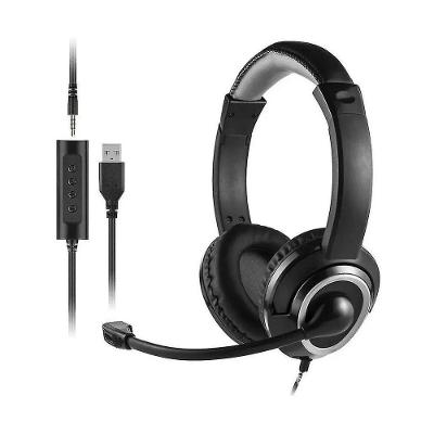Headset Com Fio Hf600 Conexão P3 E Usb Cabo De 240cm Preto - Ph427 [f018]