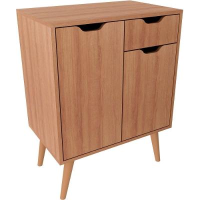 Gabinete Para Banheiro 60 Cm 2 Portas 1 Gaveta Meire Amêndoa