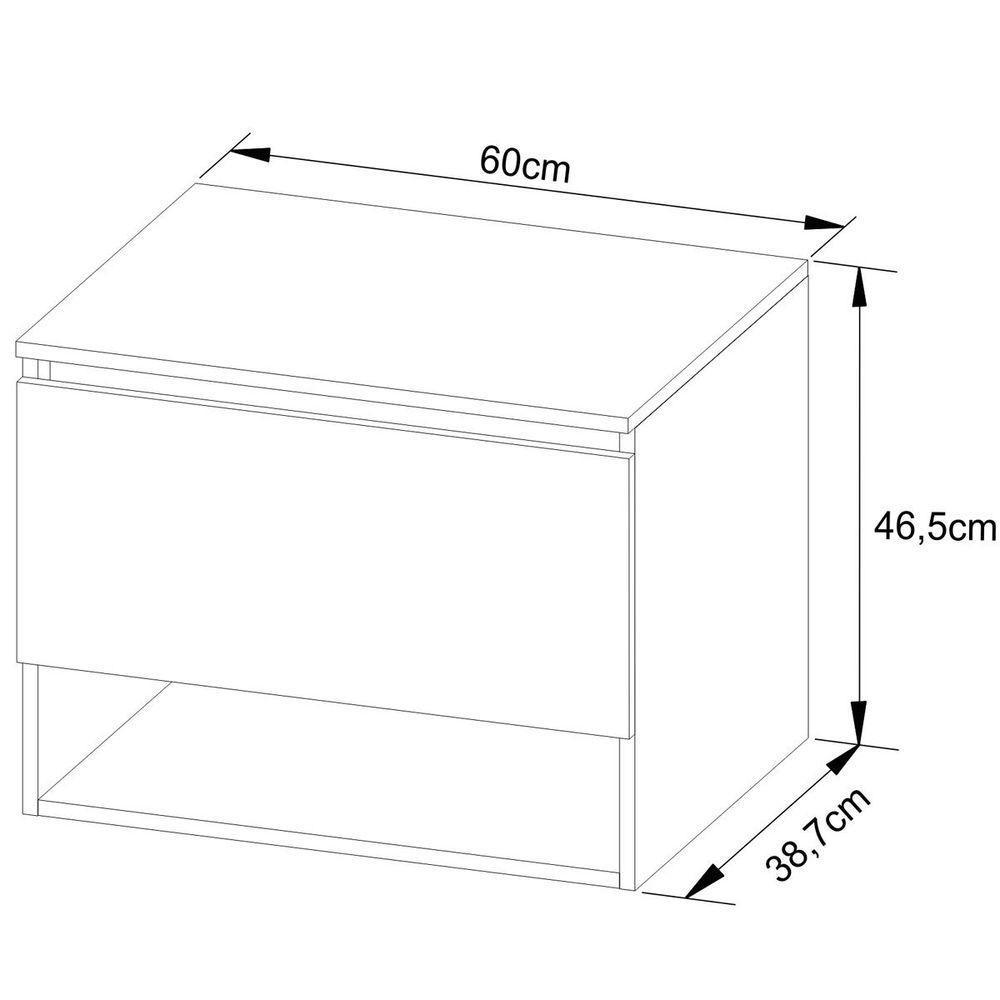 Gabinete De Banheiro 60 Cm 1 Porta Com Cuba Valente Branco - 4