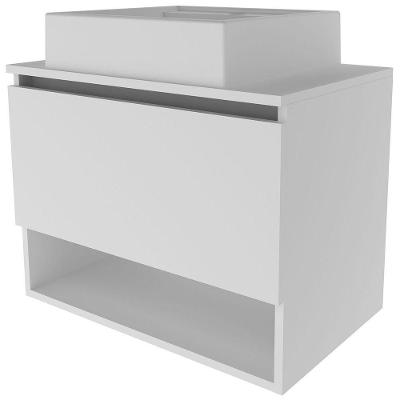 Gabinete De Banheiro 60 Cm 1 Porta Com Cuba Valente Branco