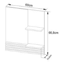 Espelheira Para Banheiro 60 Cm 2 Prateleiras Sâmia Amêndoa - 3