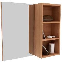 Espelheira Para Banheiro 60 Cm 3 Nichos Valente Amêndoa - 1