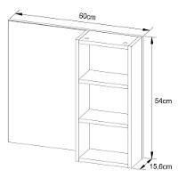 Espelheira Para Banheiro 60 Cm 3 Nichos Valente Amêndoa - 3