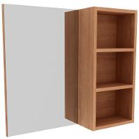 Espelheira Para Banheiro 60 Cm 3 Nichos Valente Amêndoa