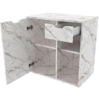 Gabinete De Banheiro 60 Cm 1 Porta Com Cuba Romana Mármore Branco - 3