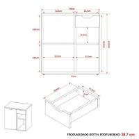 Gabinete De Banheiro 60 Cm 1 Porta Com Cuba Romana Mármore Branco - 8