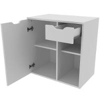 Gabinete De Banheiro 60 Cm 1 Porta Com Cuba Romana Branco - 3