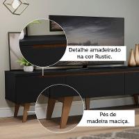 Rack Para TV Até 75 Polegadas Madesa Reims 2 Portas 1 Gaveta Preto Texturizado - 9