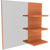 Espelheira Para Banheiro 60 Cm 3 Prateleiras Romana Amêndoa - 2