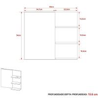 Espelheira Para Banheiro 60 Cm 3 Prateleiras Romana Amêndoa - 6