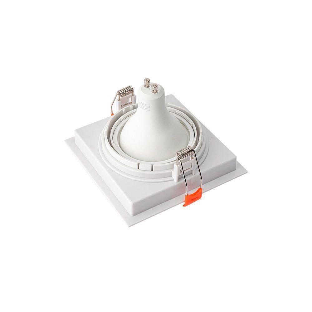 Spot De Embutir Recuado Nordecor Loyo Para 1 Lâmpada Ar70 Quadrado Branco - 3