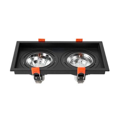 Spot De Embutir Recuado Nordecor Loyo Para 2 Lâmpadas Ar70 Gu10 Quadrado Preto