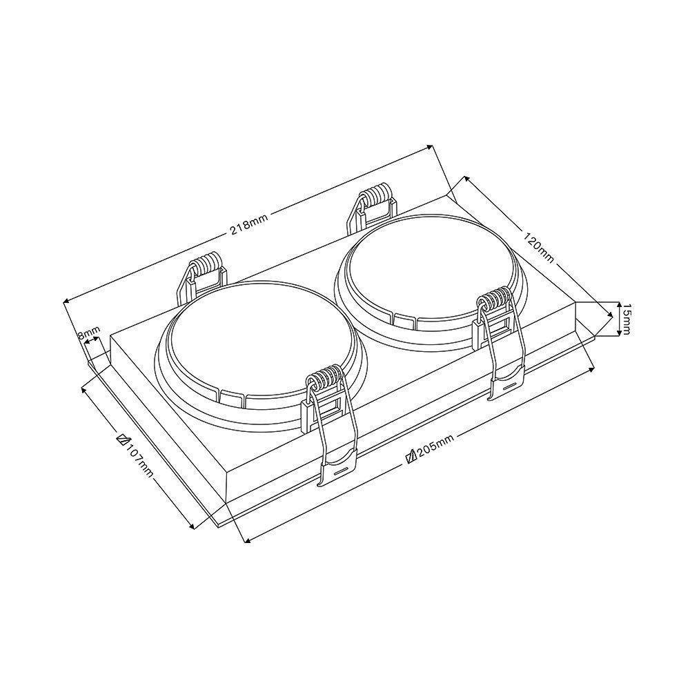 Spot De Embutir Recuado Nordecor Loyo Para 2 Lâmpadas Par 20 E27 Preto - 4