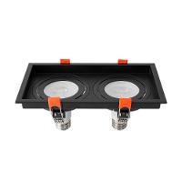 Spot De Embutir Recuado Nordecor Loyo Para 2 Lâmpadas Par 20 E27 Preto - 1