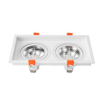 Spot De Embutir Recuado Nordecor Loyo Para 2 Lâmpadas Ar70 Gu10 Quadrado Branco