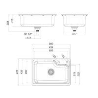 Cuba Deca Facile 60x40 Cc.660.60.dk.inx Com Deck Inox Escovado Inox - 3