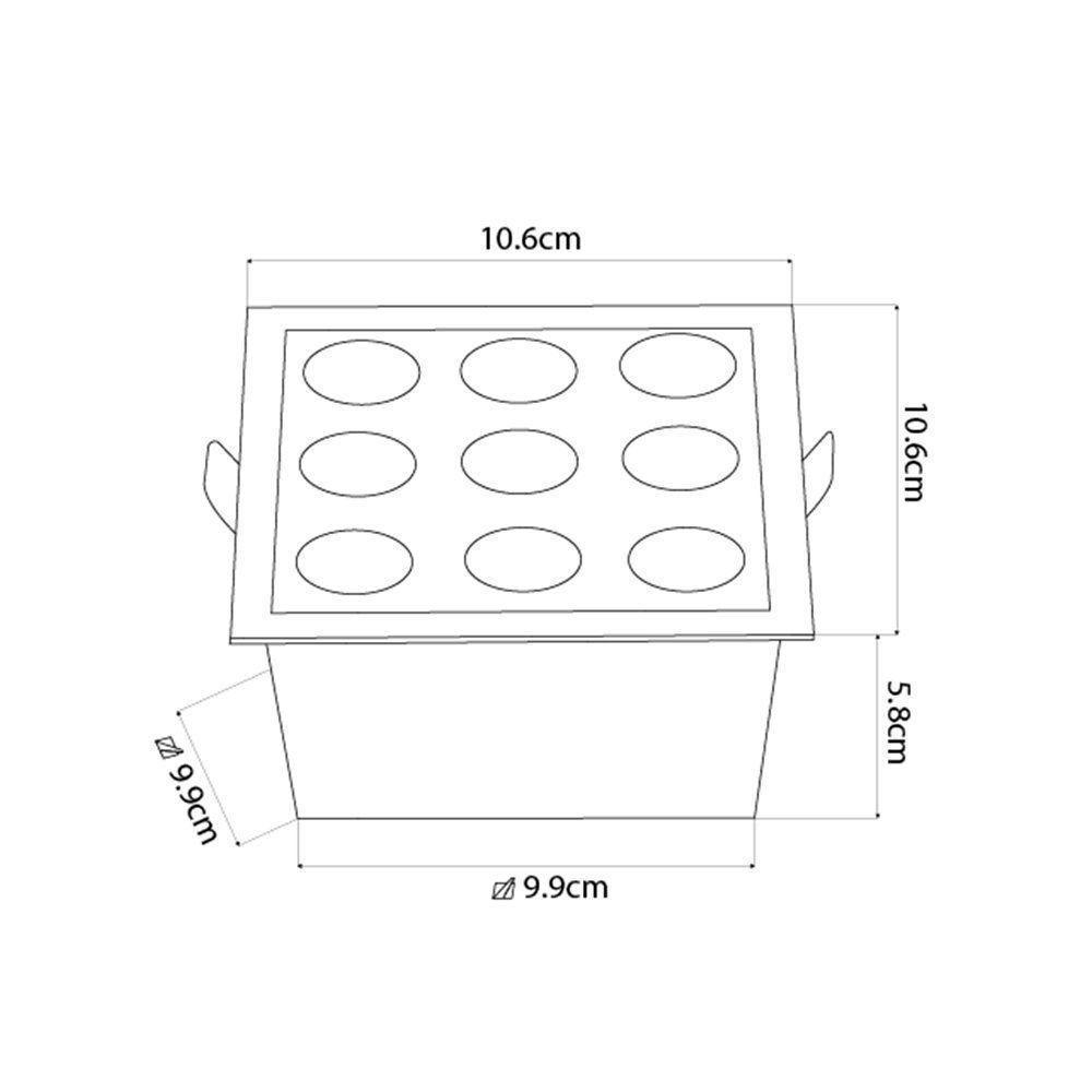 Spot De Embutir Nordecor Downlight Powerus Led Alto Irc 90 18w Bivolt Lente Branca 4000k - 6