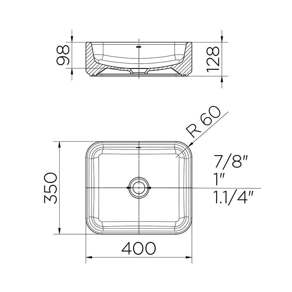 Cuba De Apoio Docol 40x35 90015397026 Retangular Branca Branco - 3