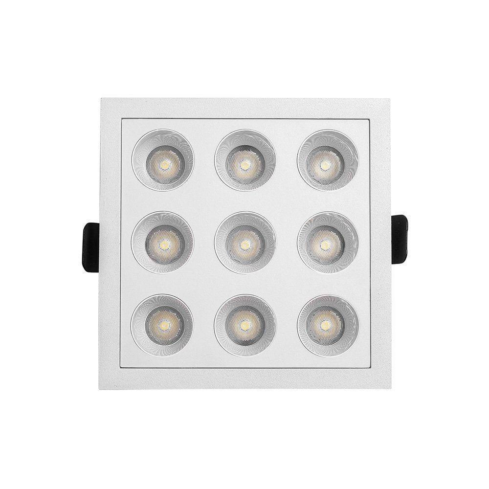 Spot De Embutir Nordecor Downlight Powerus Led Alto Irc 90 18w Bivolt Lente Branca 3000k - 3
