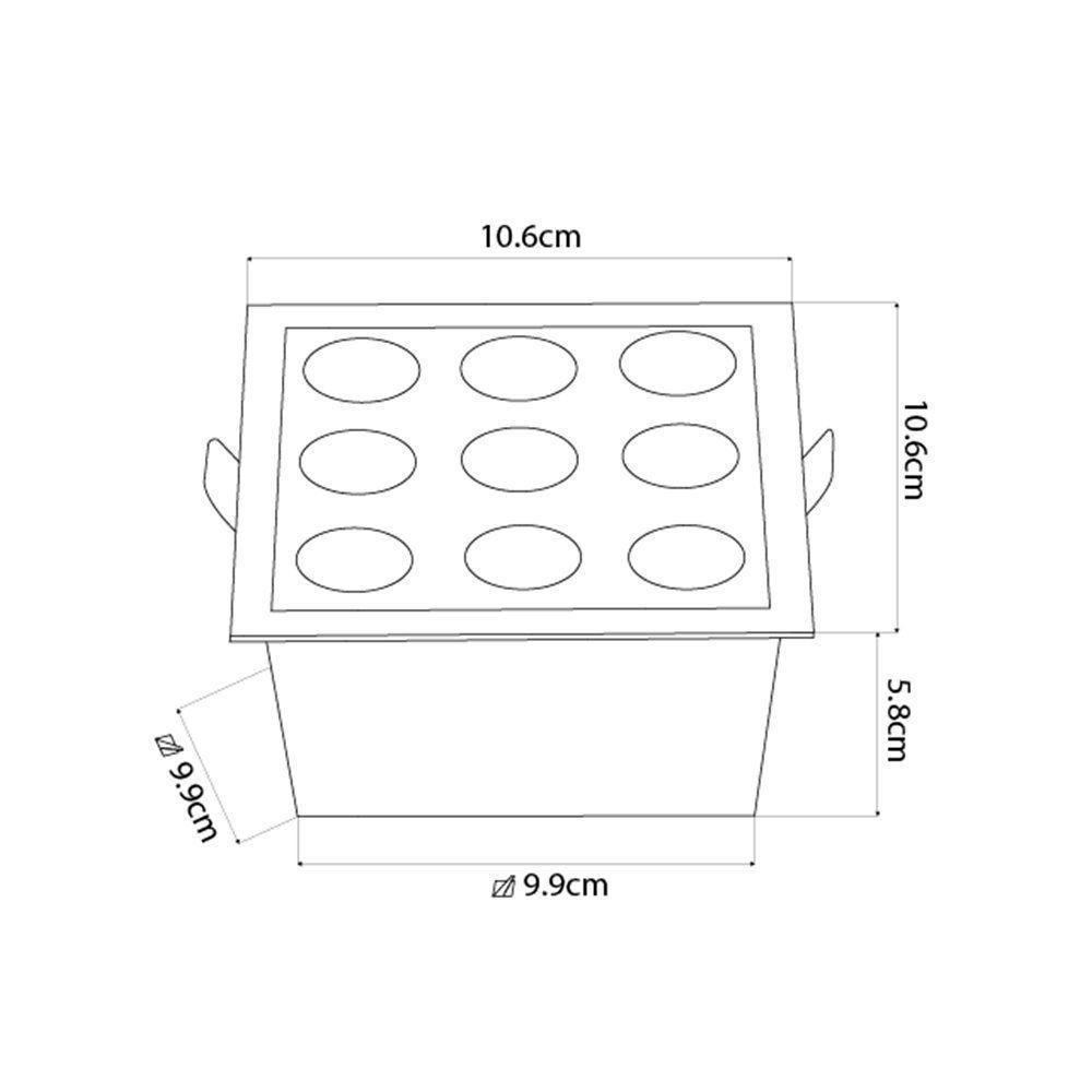 Spot De Embutir Nordecor Downlight Powerus Led Alto Irc 90 18w Bivolt Lente Branca 3000k - 6