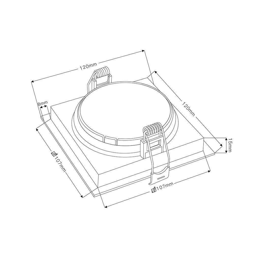 Spot De Embutir Recuado Nordecor Loyo Para 1 Lâmpada Ar70 Quadrado Preto - 4