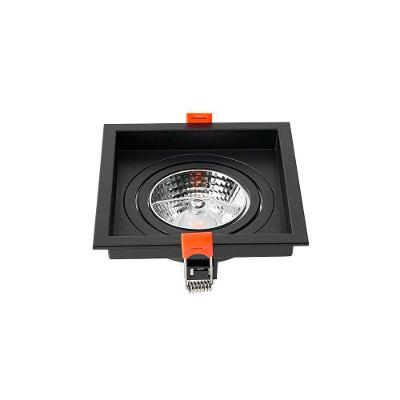 Spot De Embutir Recuado Nordecor Loyo Para 1 Lâmpada Ar70 Quadrado Preto