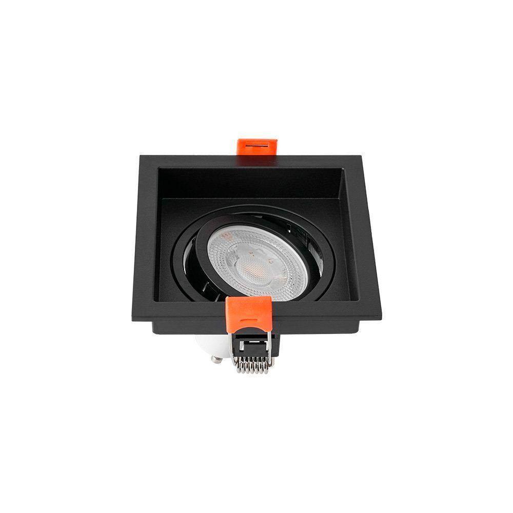 Spot De Embutir Recuado Nordecor Loyo Para 1 Lâmpada Gu10 Mr16 Quadrado Preto - 2