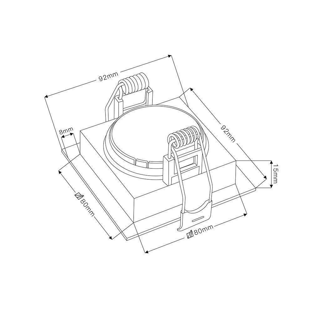 Spot De Embutir Recuado Nordecor Loyo Para 1 Lâmpada Gu10 Mr16 Quadrado Preto - 4