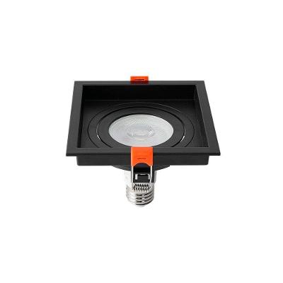 Spot De Embutir Recuado Nordecor Loyo Para 1 Lâmpada Par 20 E27 Quadrado Preto