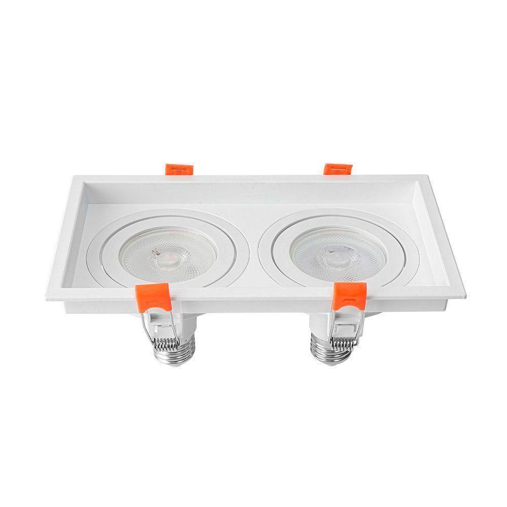 Spot De Embutir Recuado Nordecor Loyo Para 2 Lâmpadas Par 20 E27 Branco - 1