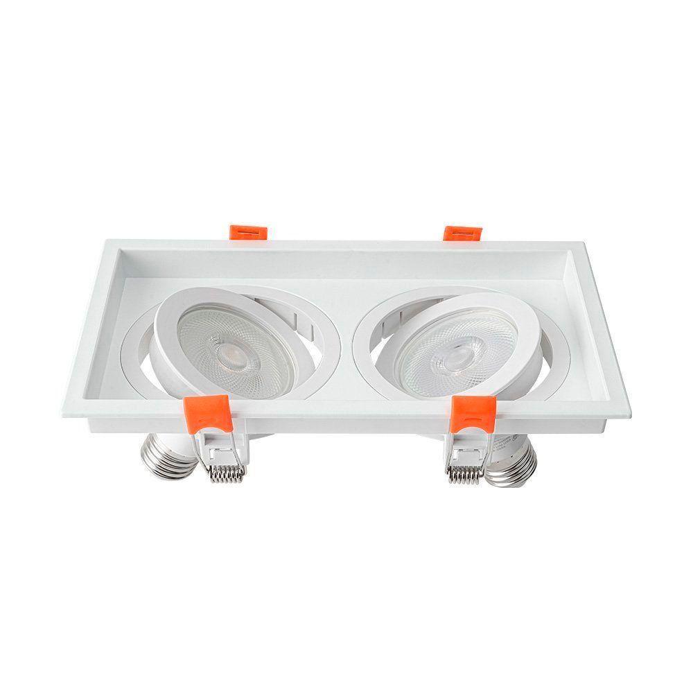 Spot De Embutir Recuado Nordecor Loyo Para 2 Lâmpadas Par 20 E27 Branco - 2