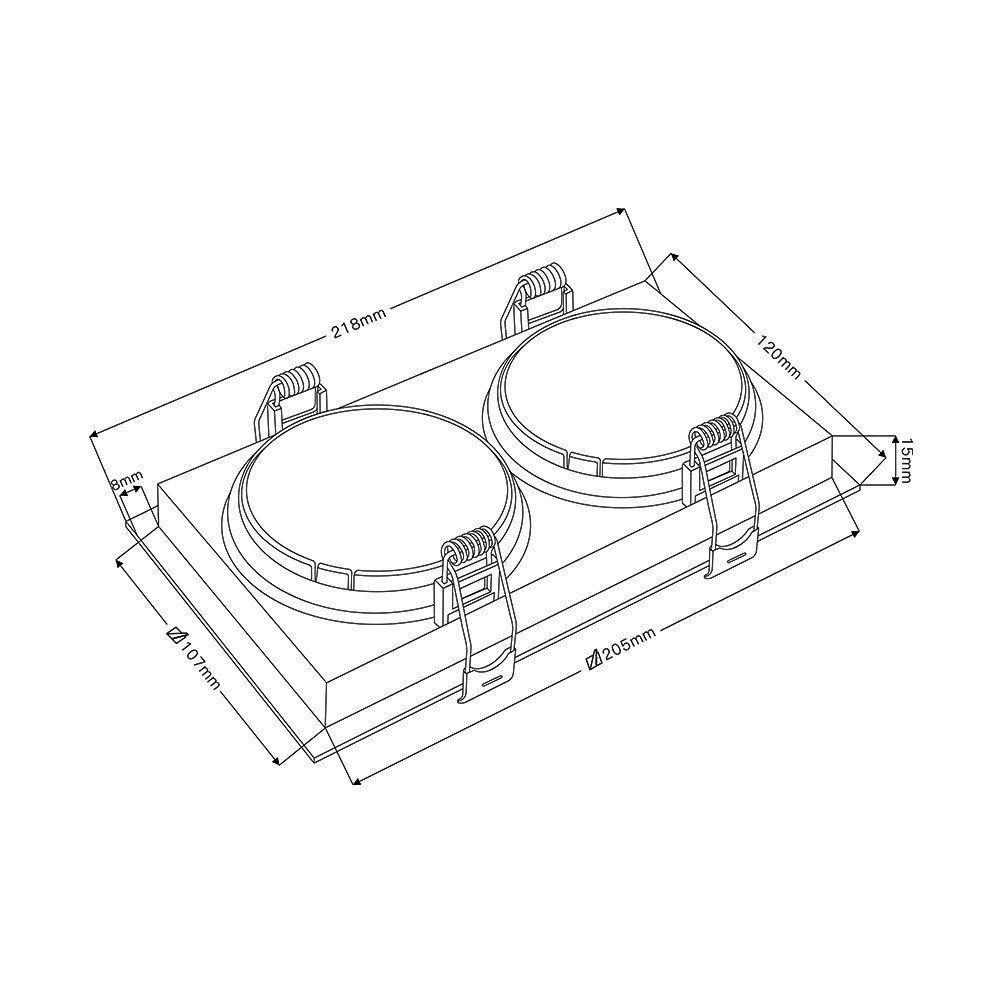 Spot De Embutir Recuado Nordecor Loyo Para 2 Lâmpadas Par 20 E27 Branco - 4
