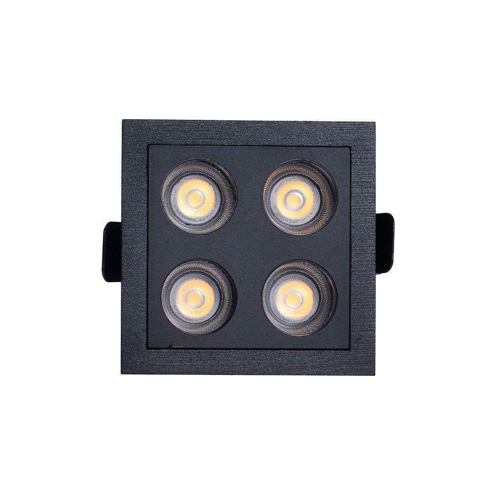 Spot De Embutir Nordecor Downlight Powerus Led Alto Irc 90 8w Bivolt Preto 4000k - 3