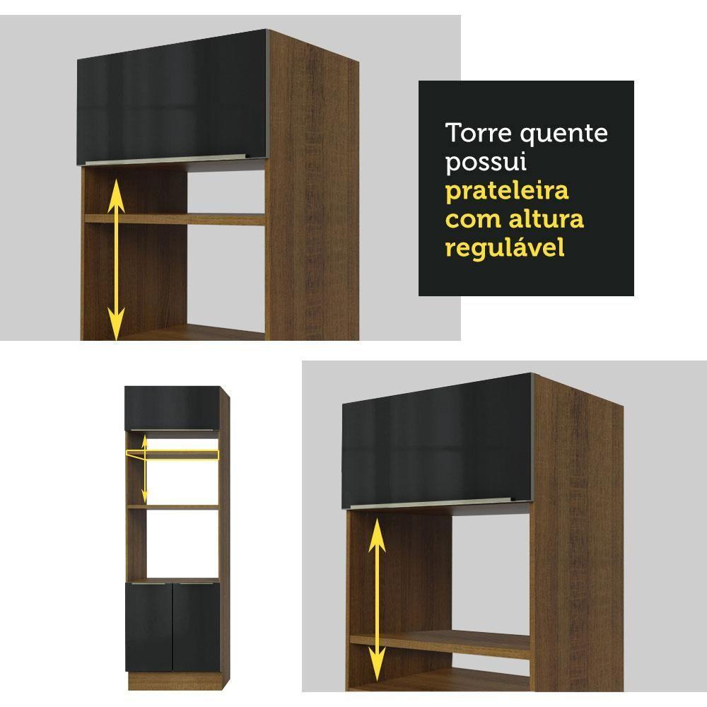 Torre Quente Madesa Lux 70cm 3 Portas Rustic e Preto - 7