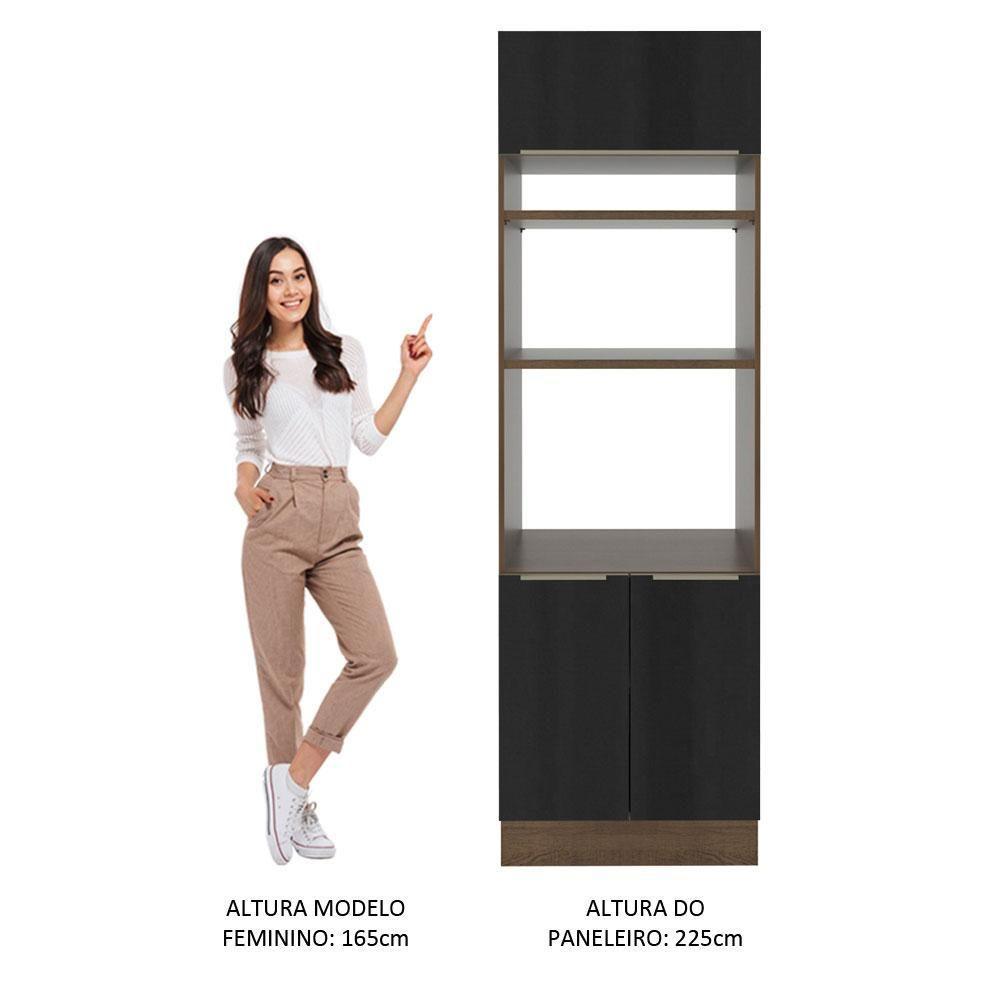 Torre Quente Madesa Lux 70cm 3 Portas Rustic e Preto - 9