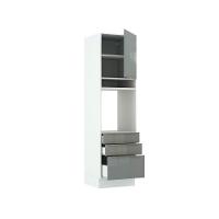Torre Quente Madesa Lux 60cm 1 Porta 3 Gavetas Branco Cinza - 10