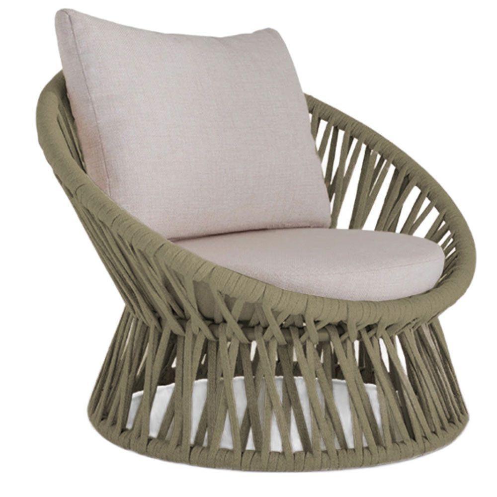 Poltrona Area Externa Monza Alumínio Pintura Corda Náutica Rami - 1