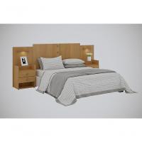 Cabeceira Casal/queen 1,40/1,60m Rubi Extensível Com 2 Mesas De Cabeceira - D Doro Cinamomo - 1