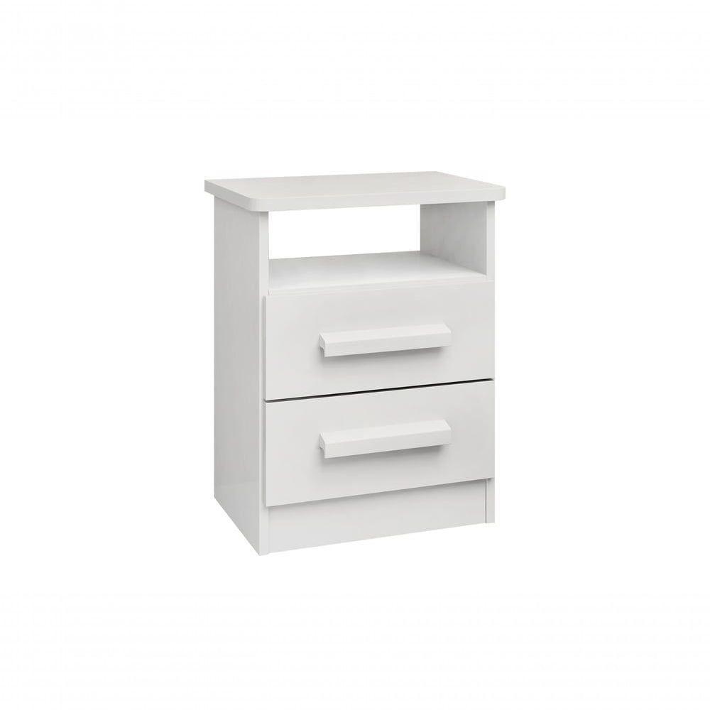 Mesa De Cabeceira Firenze 2 Gavetas Com Nicho - D Doro Branco - 1