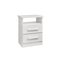 Mesa De Cabeceira Firenze 2 Gavetas Com Nicho - D Doro Branco - 1