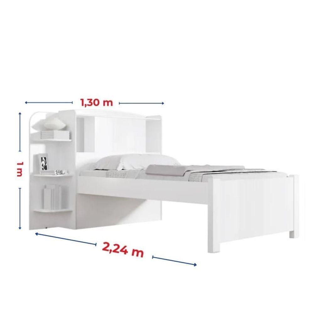 Cama Para Solteiro Milênio Com Box 2 Gavetas Plus - D Doro Branco - 3