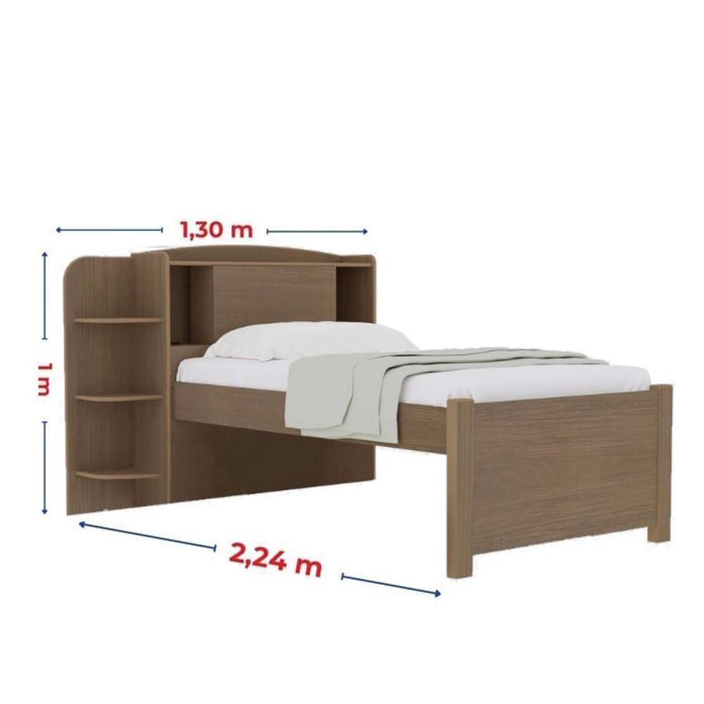 Cama Para Solteiro Milênio Com Box 2 Gavetas Plus - D Doro Castanho - 3